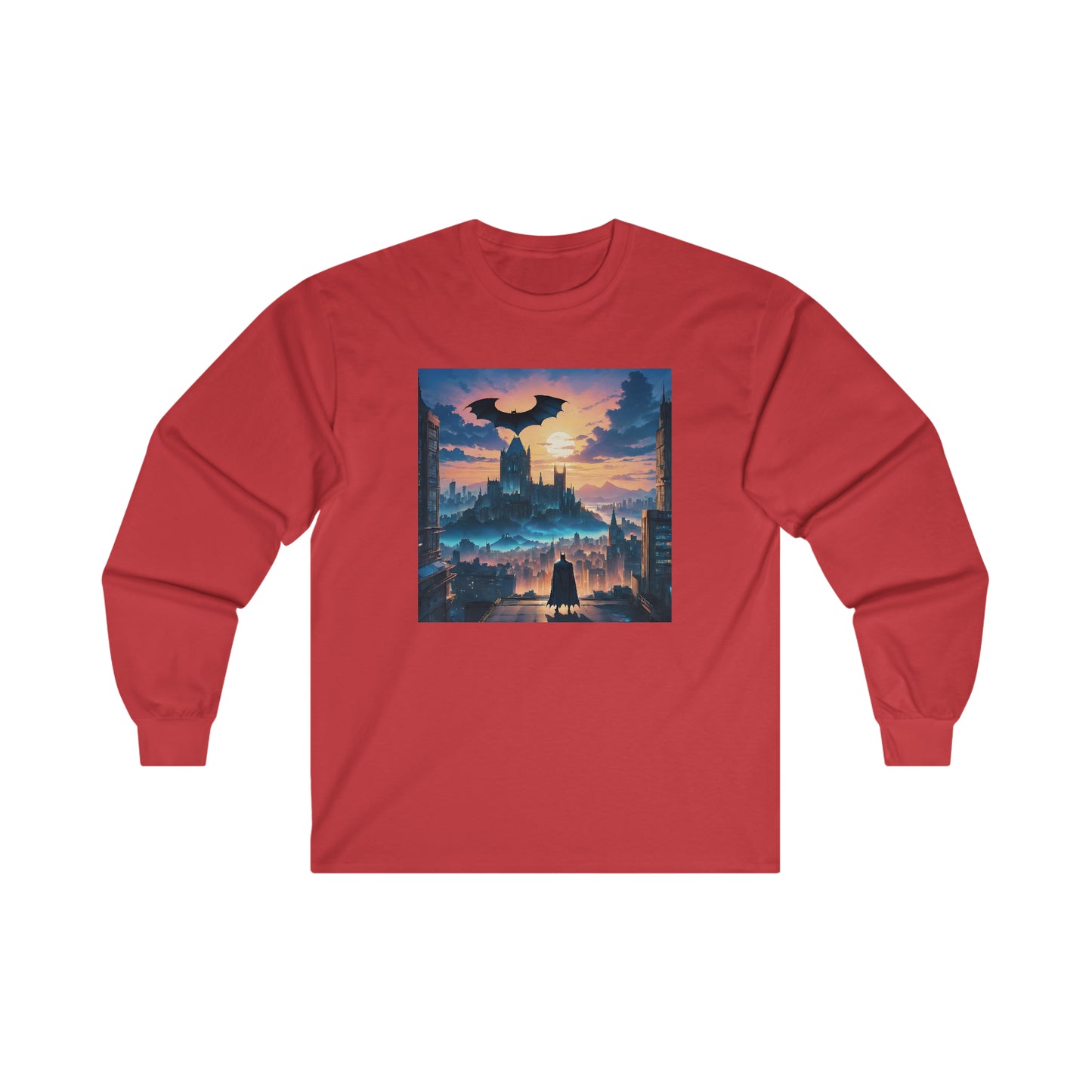 "The Dark Knight watches" Single Print Ultra Cotton Long Sleeve Tee