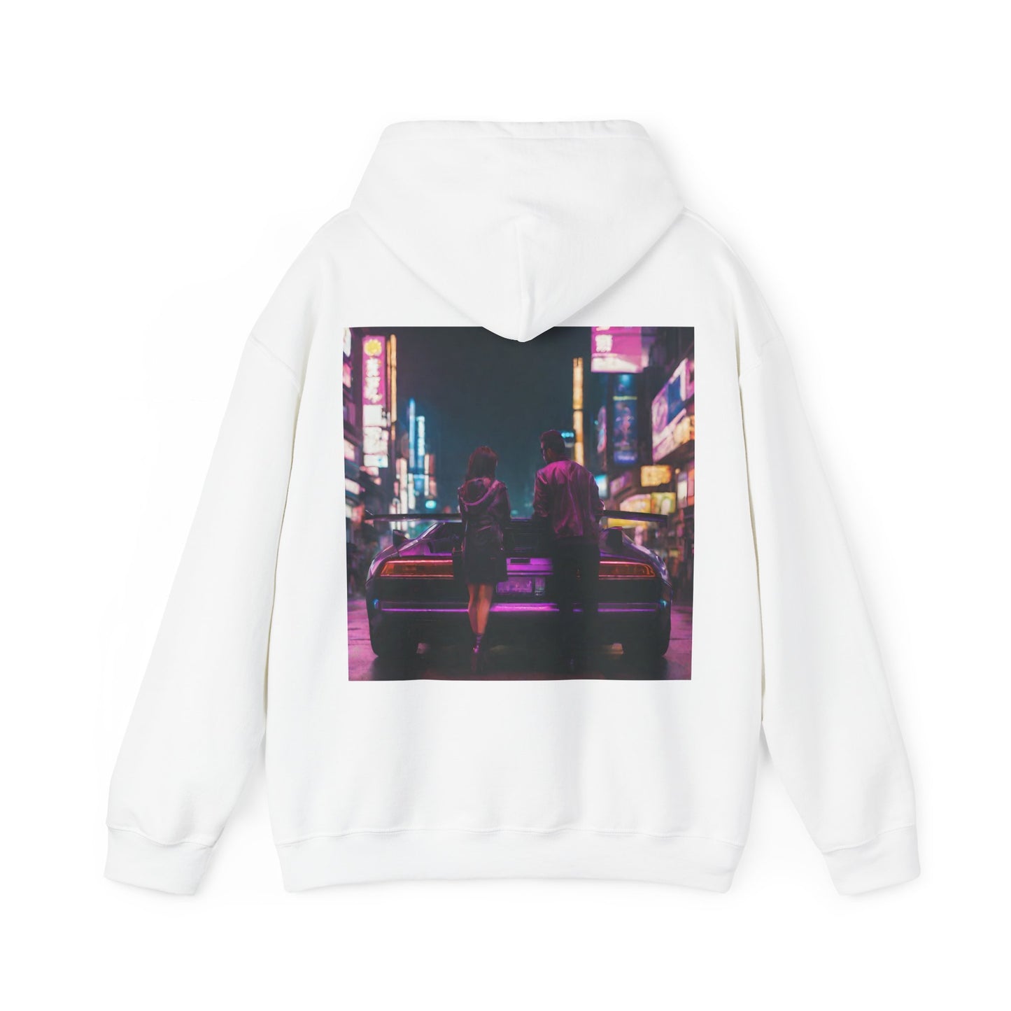 "Midnight in Neo Tokyo" Double Print Unisex Heavy Blend™ Hooded Sweatshirt