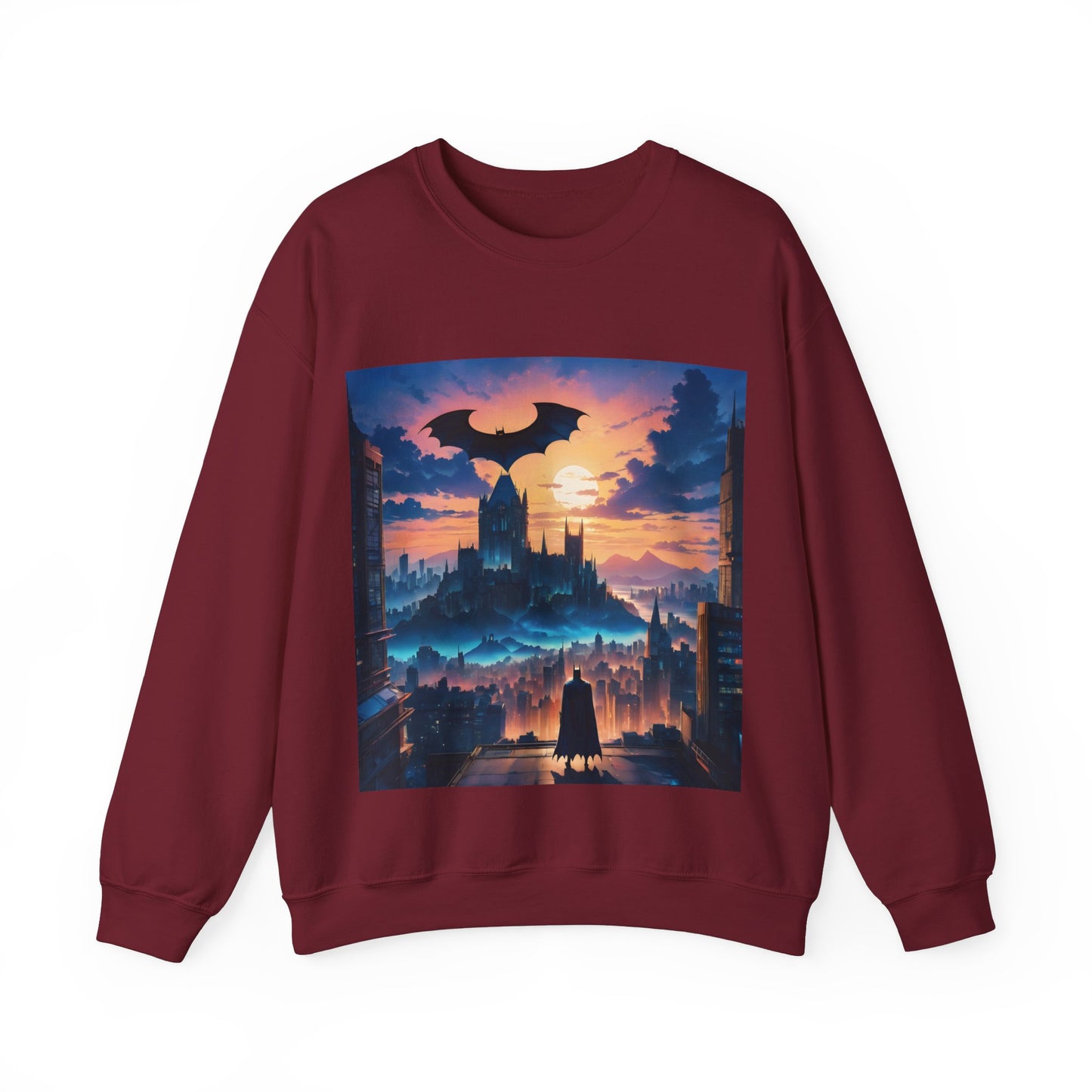 " The Dark Knight watching" Single Print Unisex Heavy Blend™ Crewneck Sweatshirt