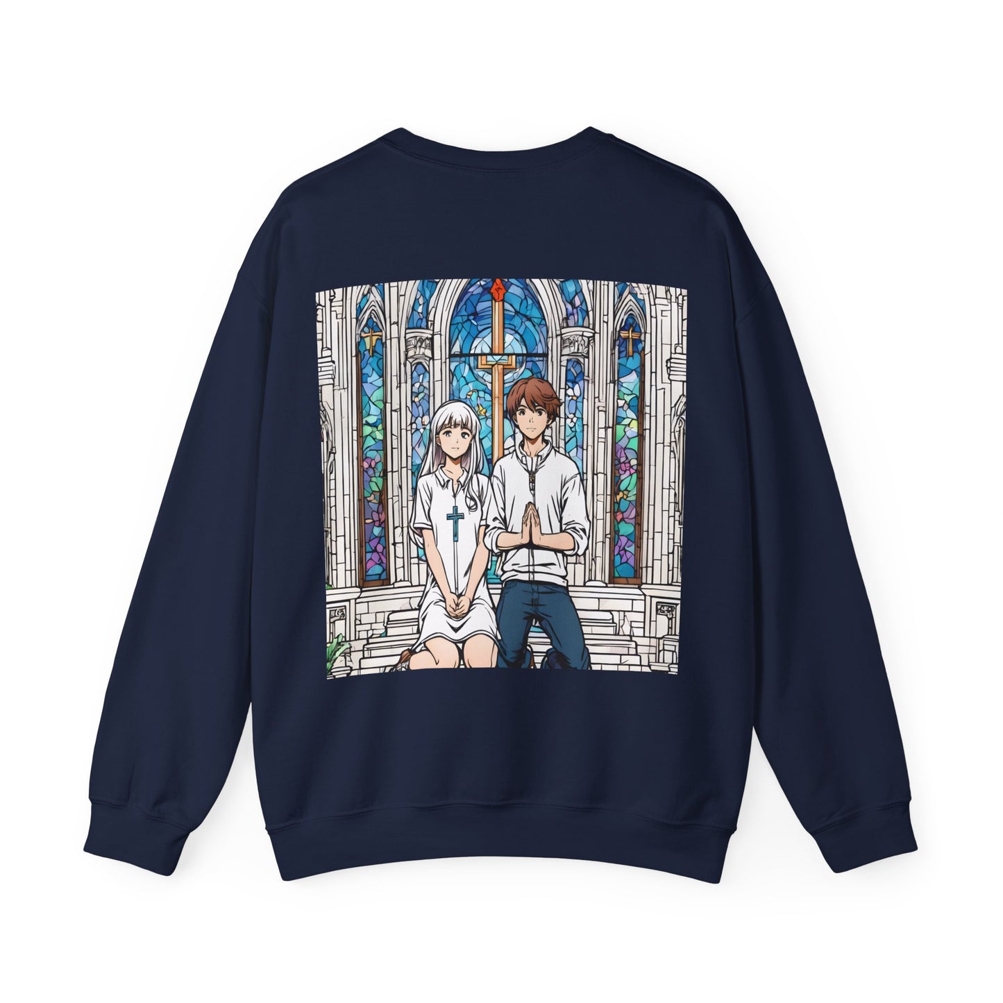 "In God we trust" Double Print Unisex Heavy Blend™ Crewneck Sweatshirt