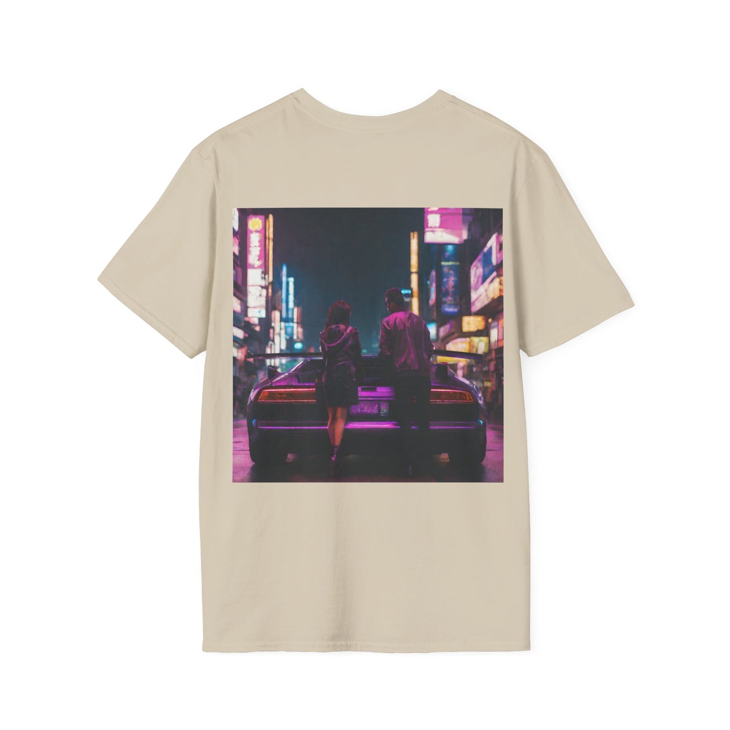 "Midnight in Neo Tokyo" Double Print Unisex Softstyle T-Shirt