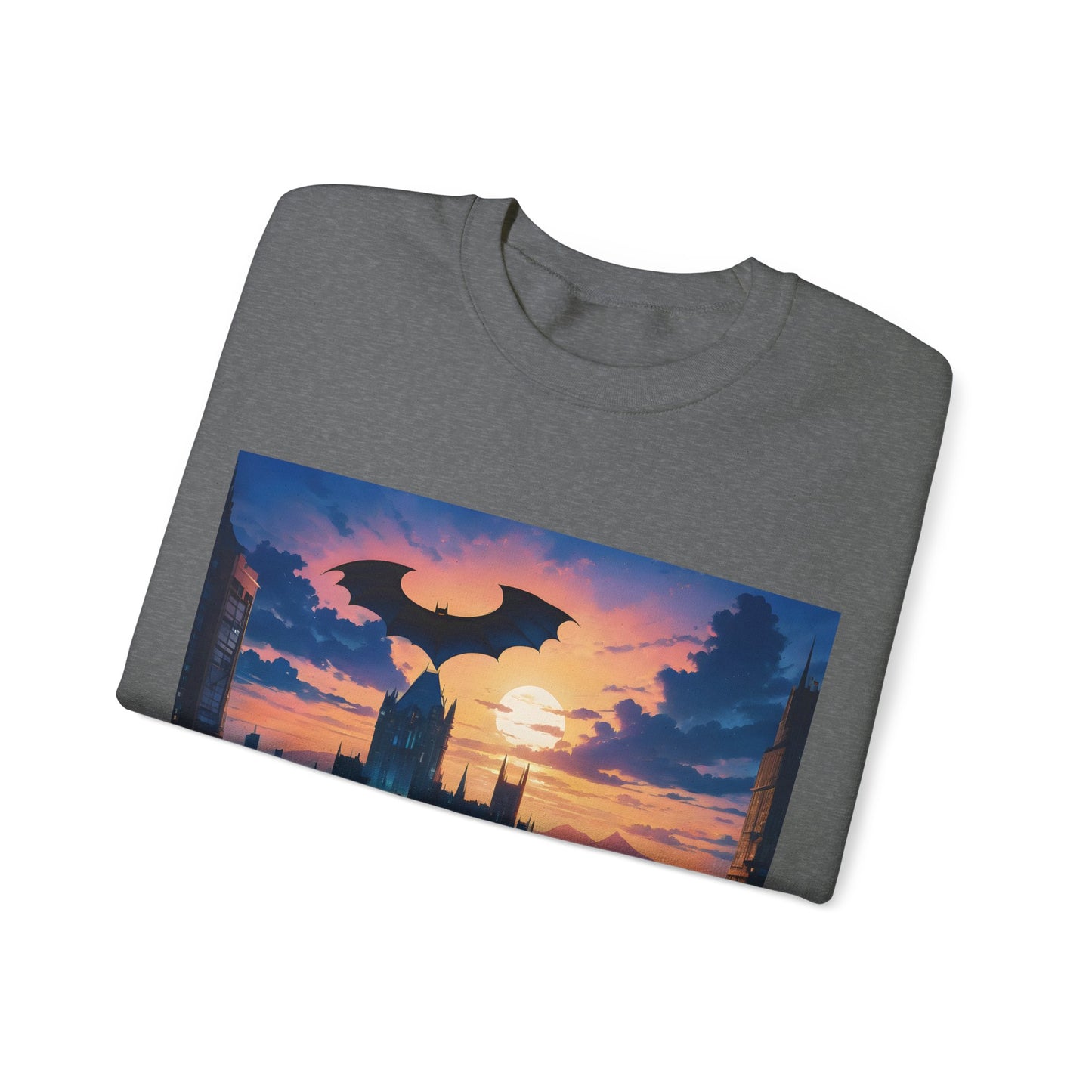 " The Dark Knight watching" Single Print Unisex Heavy Blend™ Crewneck Sweatshirt