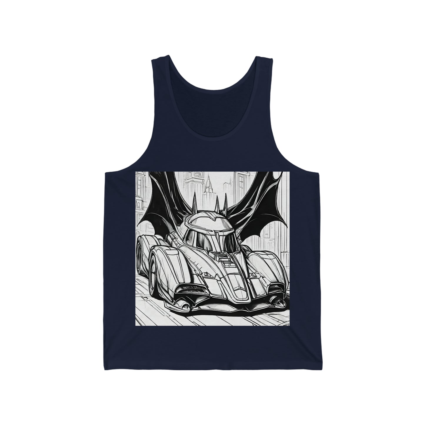 "Automobiliá de Chiroptera" Single Print Unisex Jersey Tank