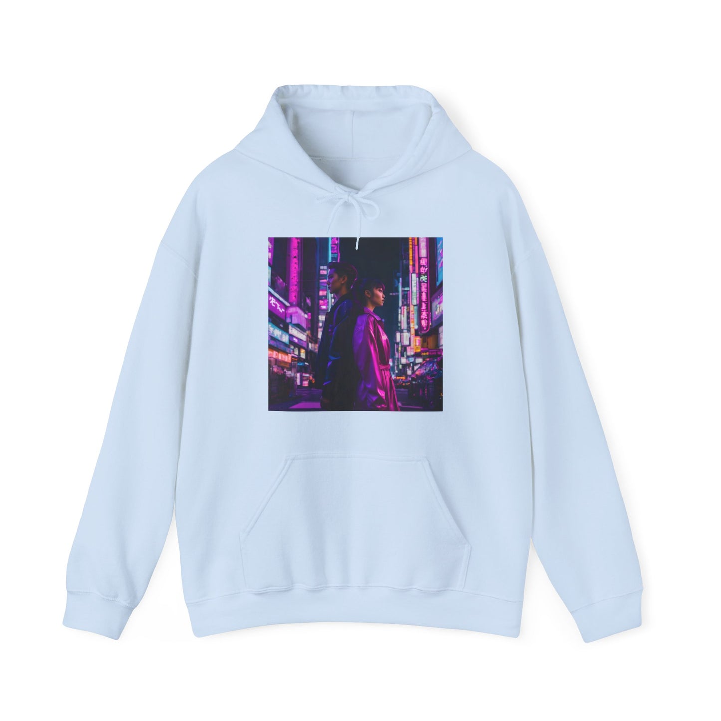 "Midnight in Neo Tokyo" Double Print Unisex Heavy Blend™ Hooded Sweatshirt