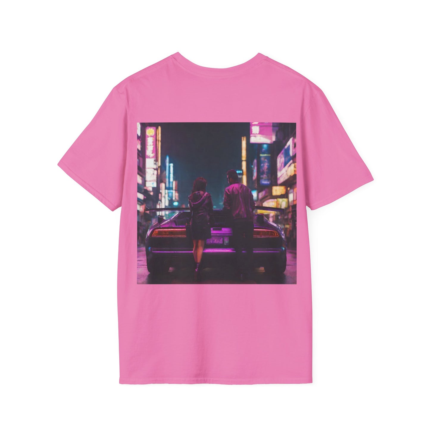 "Midnight in Neo Tokyo" Double Print Unisex Softstyle T-Shirt