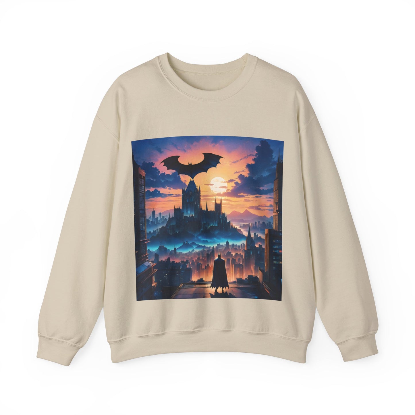 " The Dark Knight watching" Single Print Unisex Heavy Blend™ Crewneck Sweatshirt