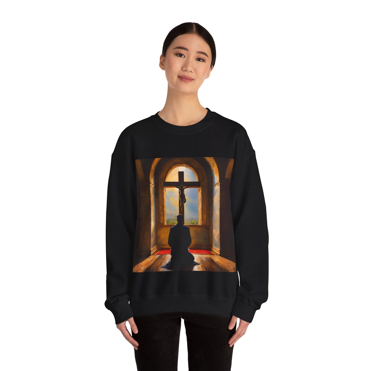 "In God we trust" Single Print Unisex Heavy Blend™ Crewneck Sweatshirt