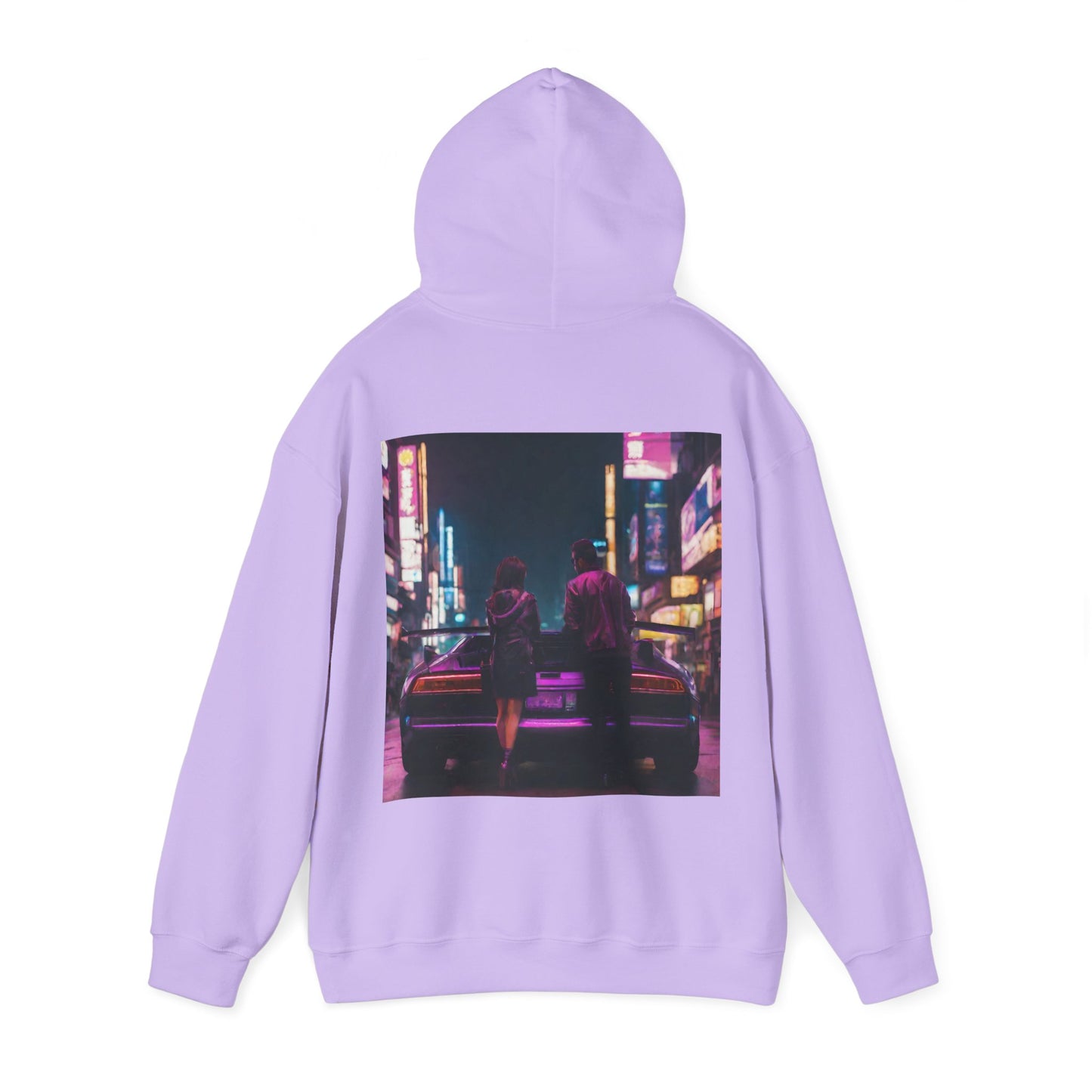 "Midnight in Neo Tokyo" Double Print Unisex Heavy Blend™ Hooded Sweatshirt