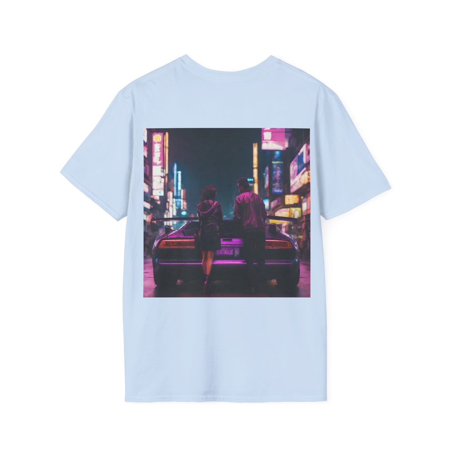 "Midnight in Neo Tokyo" Double Print Unisex Softstyle T-Shirt