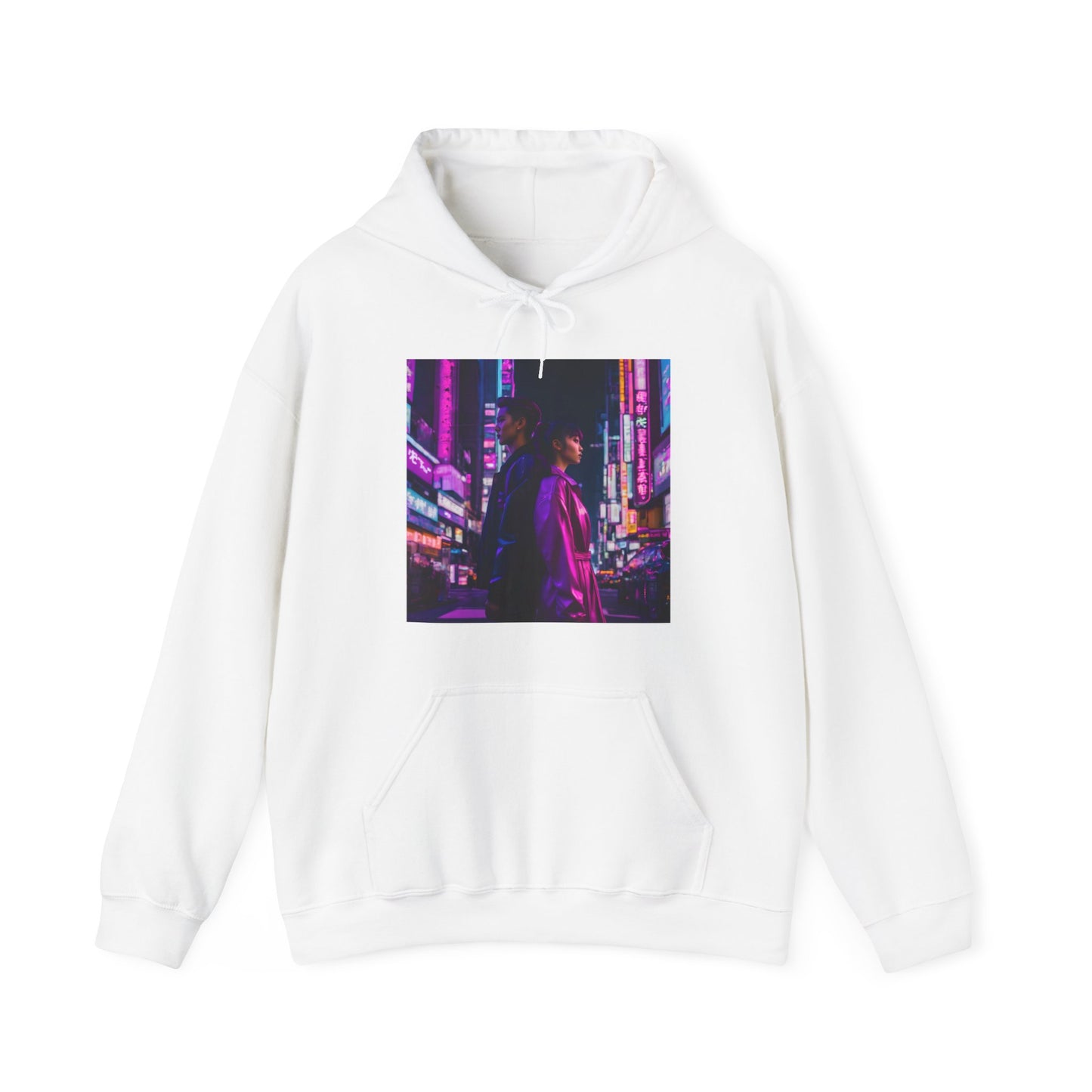 "Midnight in Neo Tokyo" Double Print Unisex Heavy Blend™ Hooded Sweatshirt