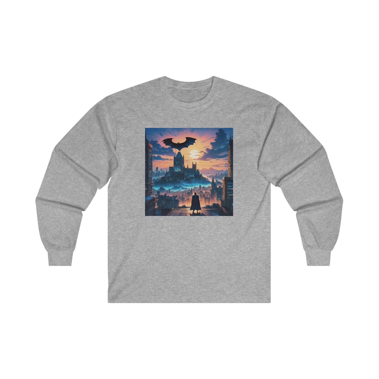 "The Dark Knight watches" Single Print Ultra Cotton Long Sleeve Tee