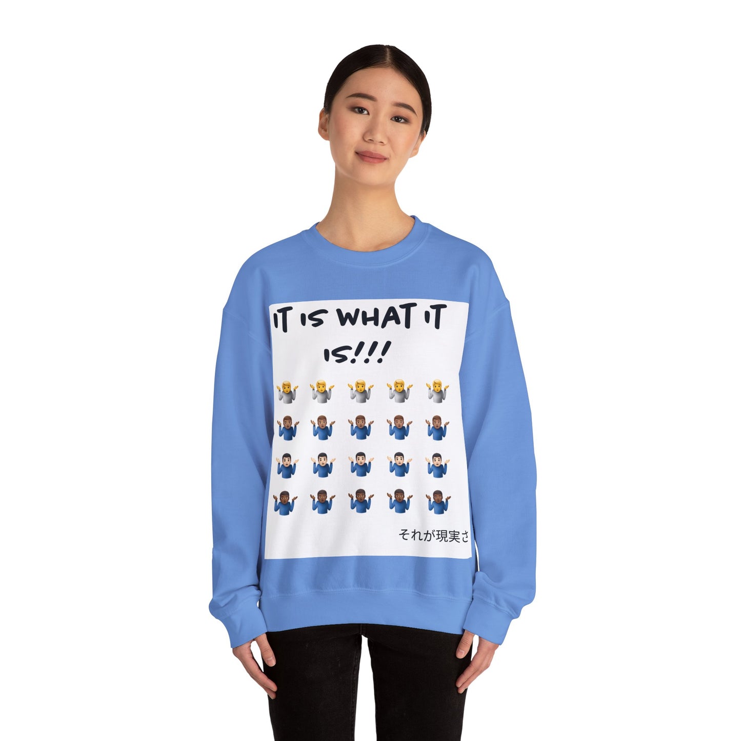 "It is what it is male" Single Print Unisex Heavy Blend™ Crewneck Sweatshirt