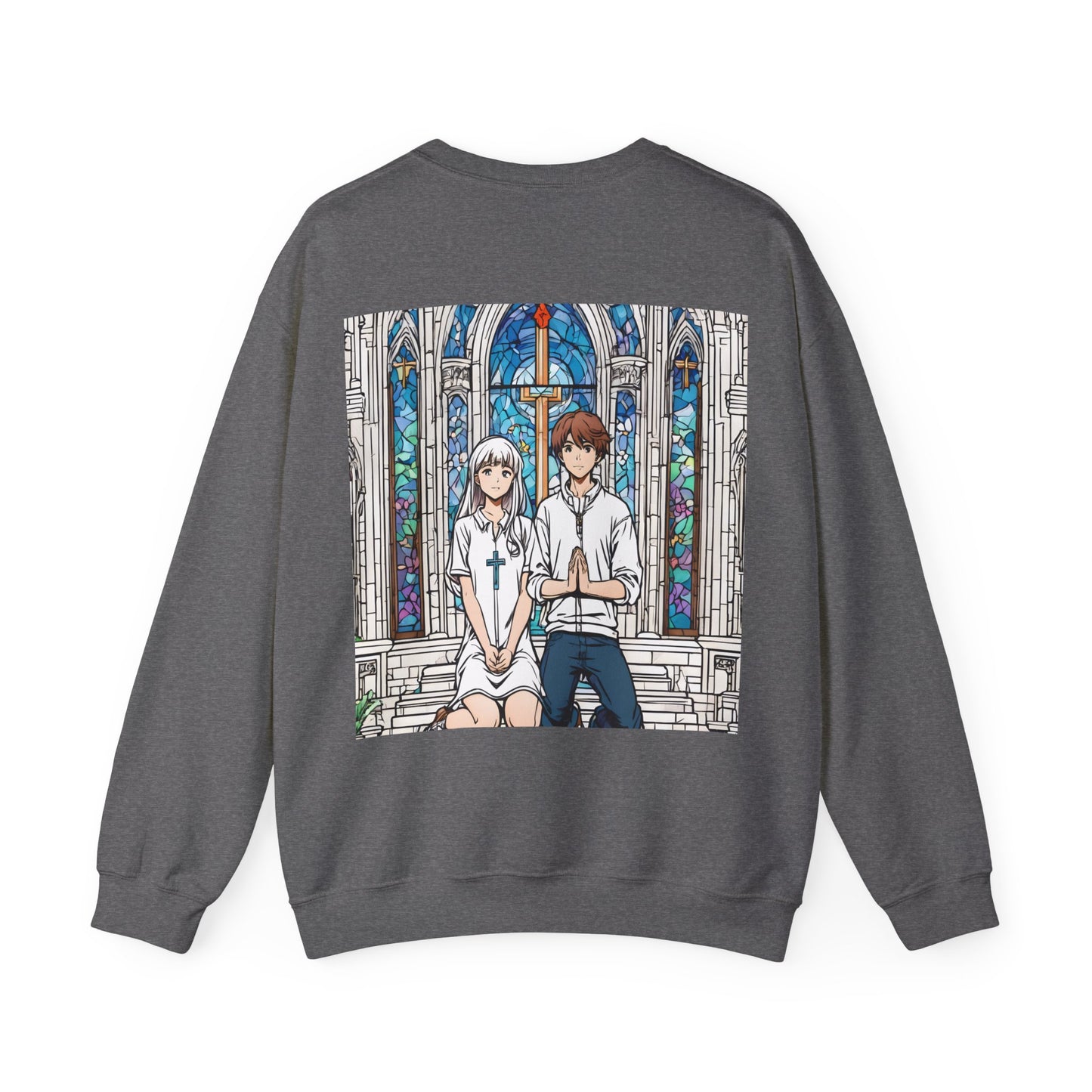 "In God we trust" Double Print Unisex Heavy Blend™ Crewneck Sweatshirt