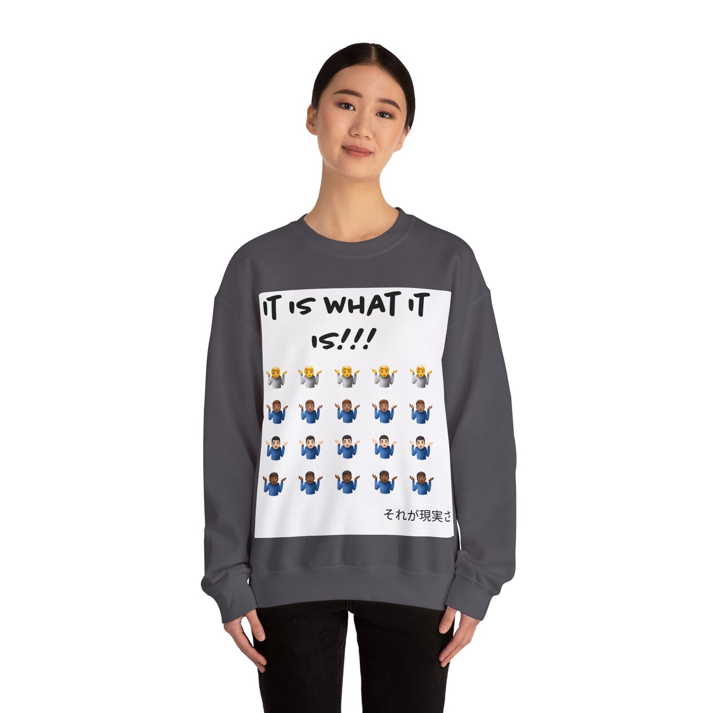 "It is what it is male" Single Print Unisex Heavy Blend™ Crewneck Sweatshirt