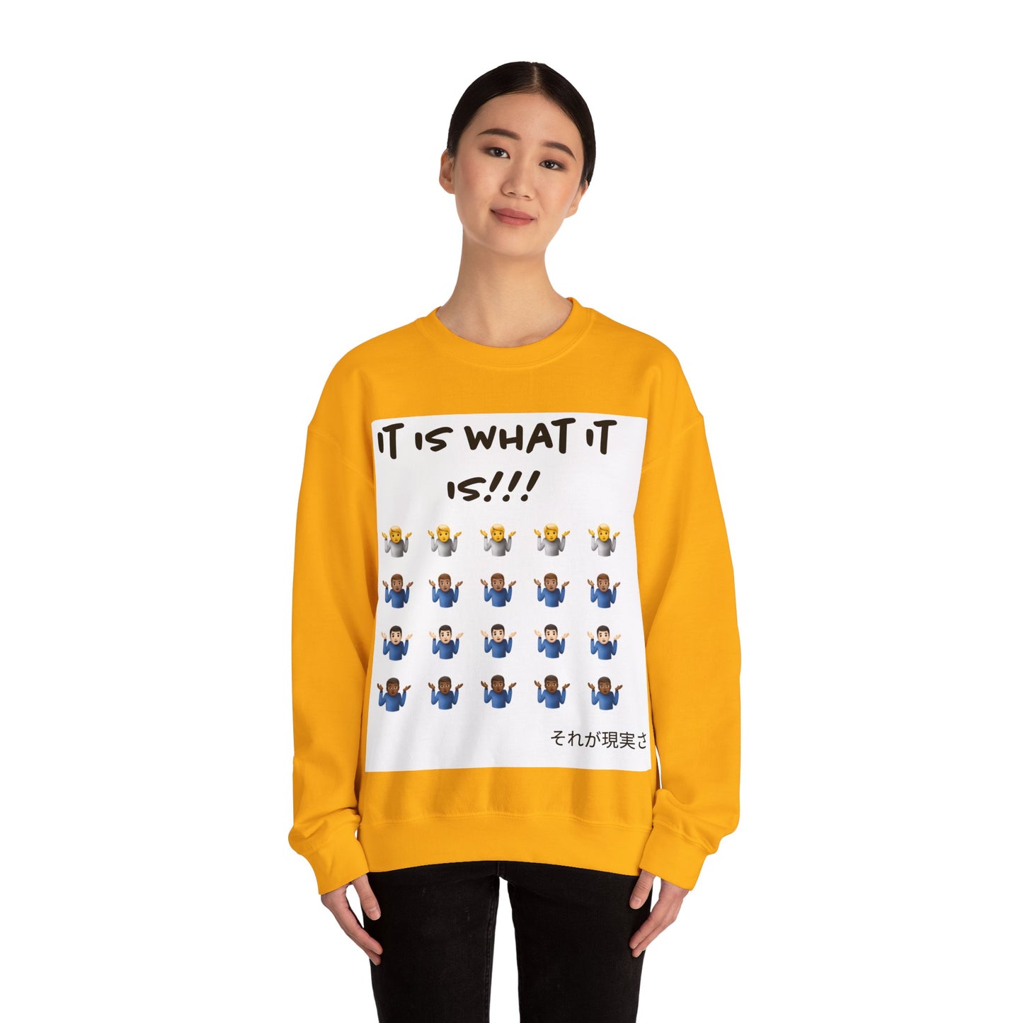 "It is what it is male" Single Print Unisex Heavy Blend™ Crewneck Sweatshirt