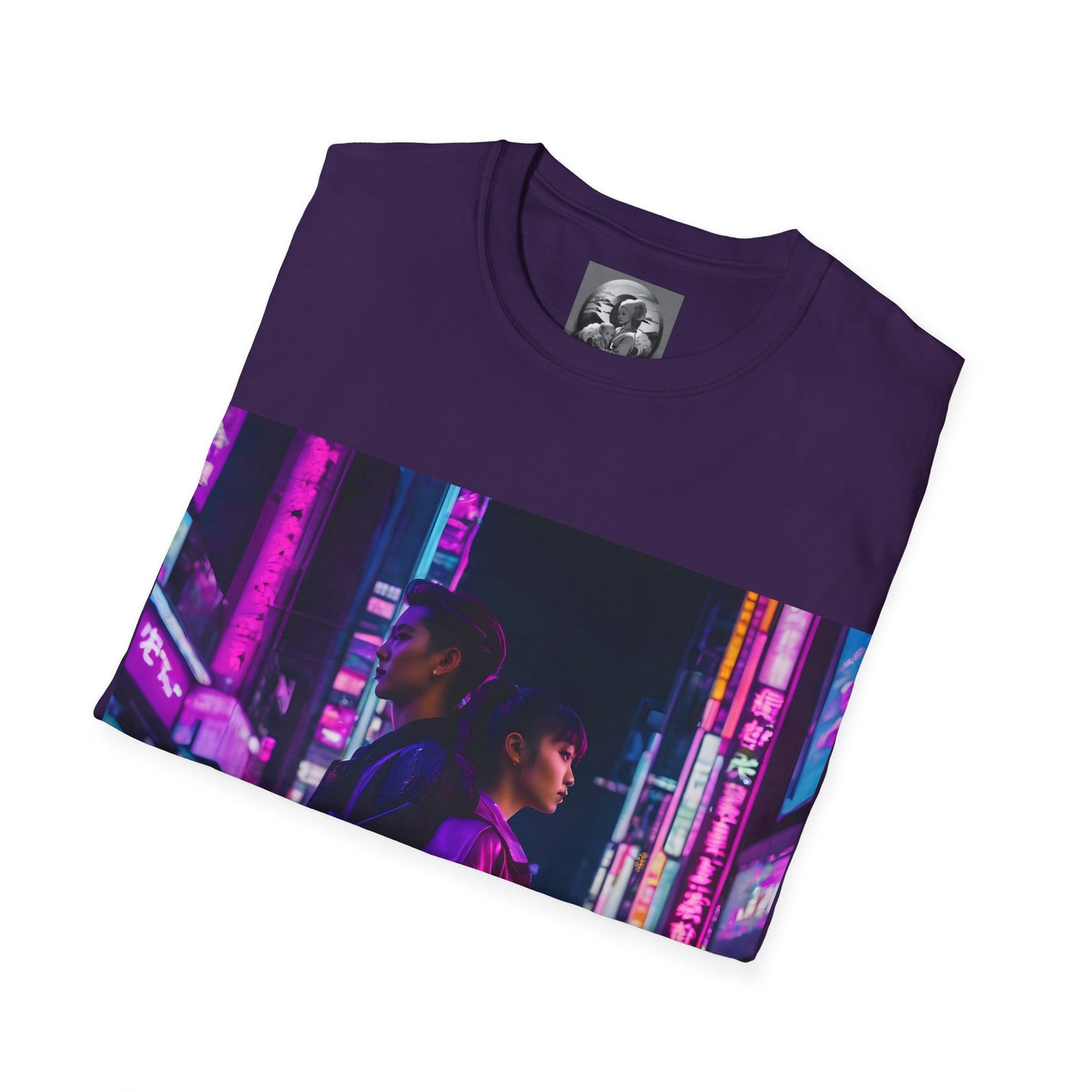 "Midnight in Neo Tokyo" Double Print Unisex Softstyle T-Shirt