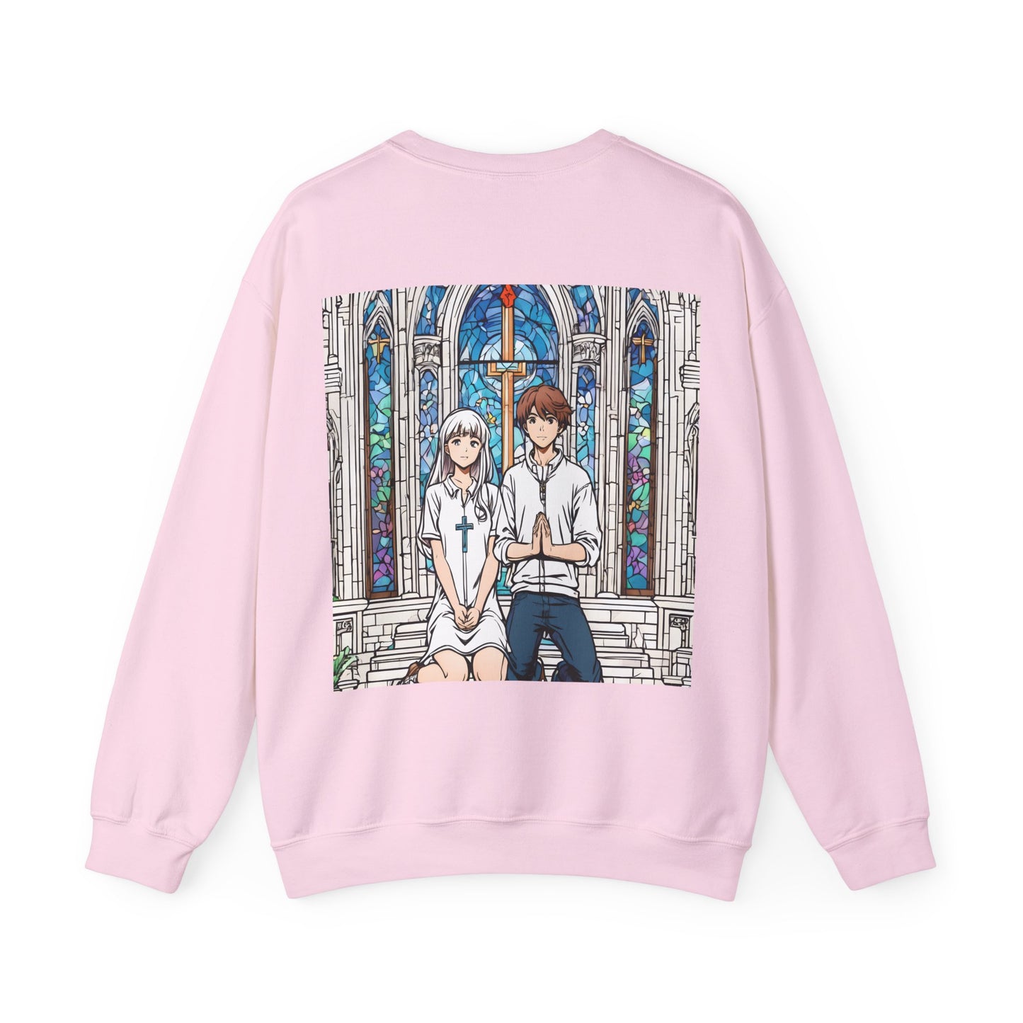 "In God we trust" Double Print Unisex Heavy Blend™ Crewneck Sweatshirt