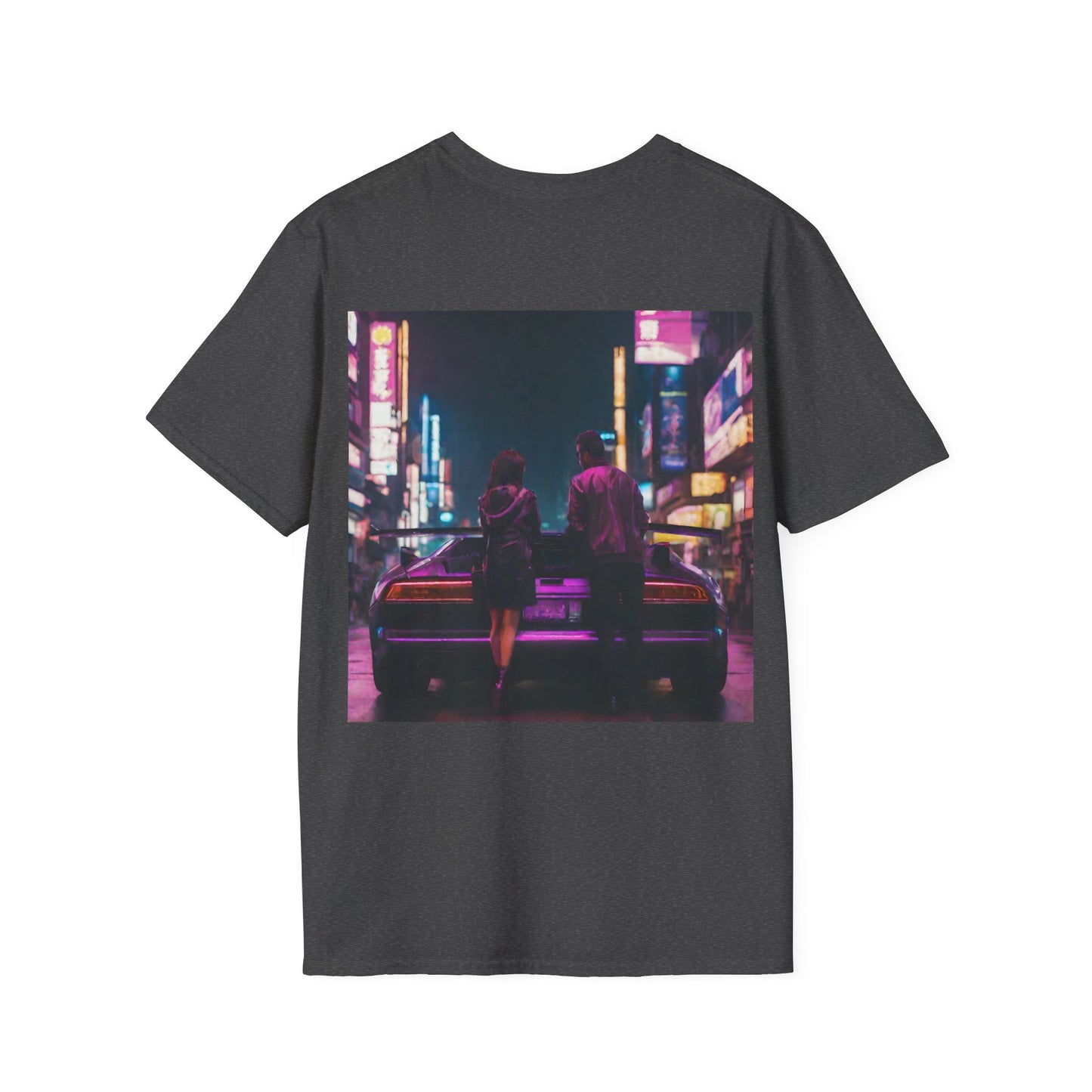 "Midnight in Neo Tokyo" Double Print Unisex Softstyle T-Shirt