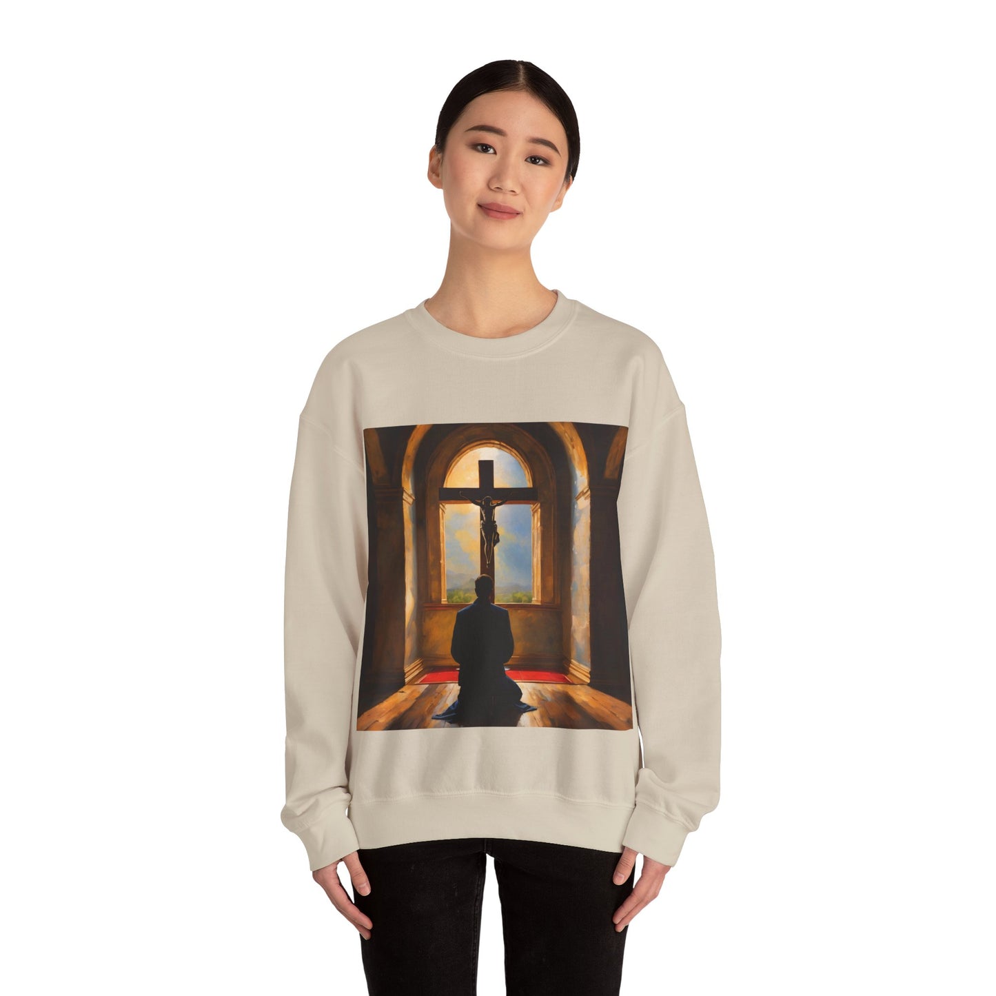 "In God we trust" Single Print Unisex Heavy Blend™ Crewneck Sweatshirt