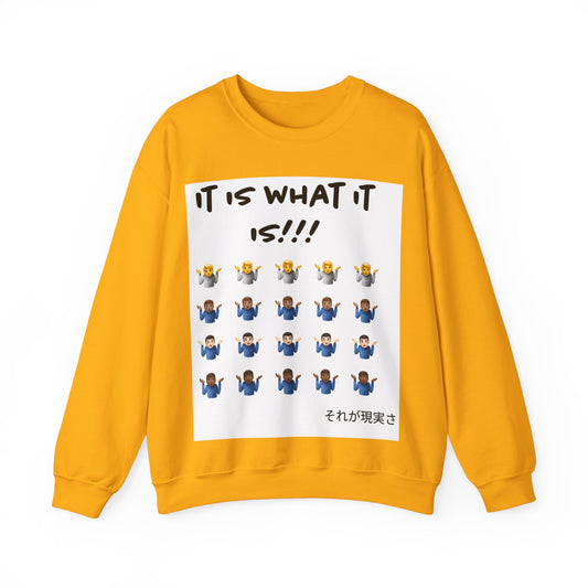 "It is what it is male" Single Print Unisex Heavy Blend™ Crewneck Sweatshirt