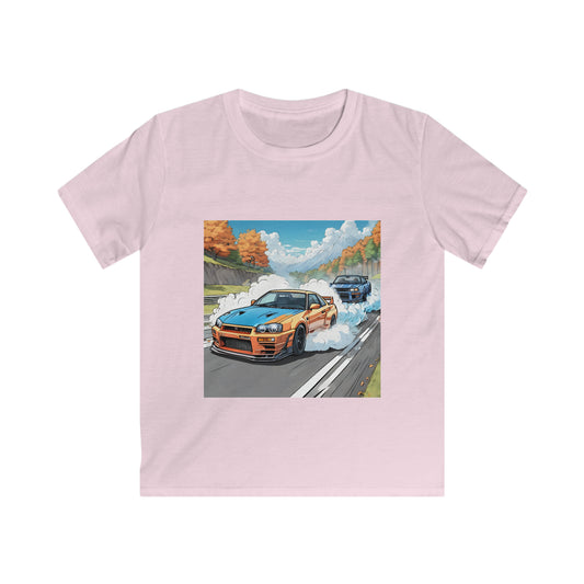 " Go, Go, Go Racing !!!!!!" Single Print Kids Kids Softstyle Tee