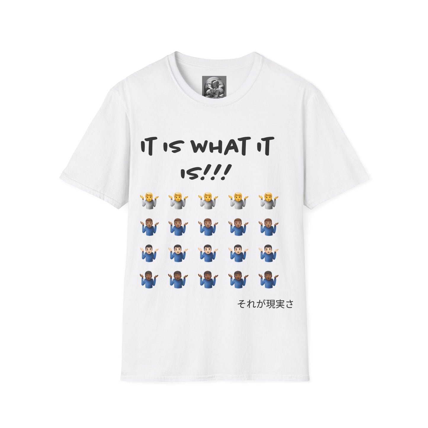 "It is what it is male" Single Print Unisex Softstyle T-Shirt